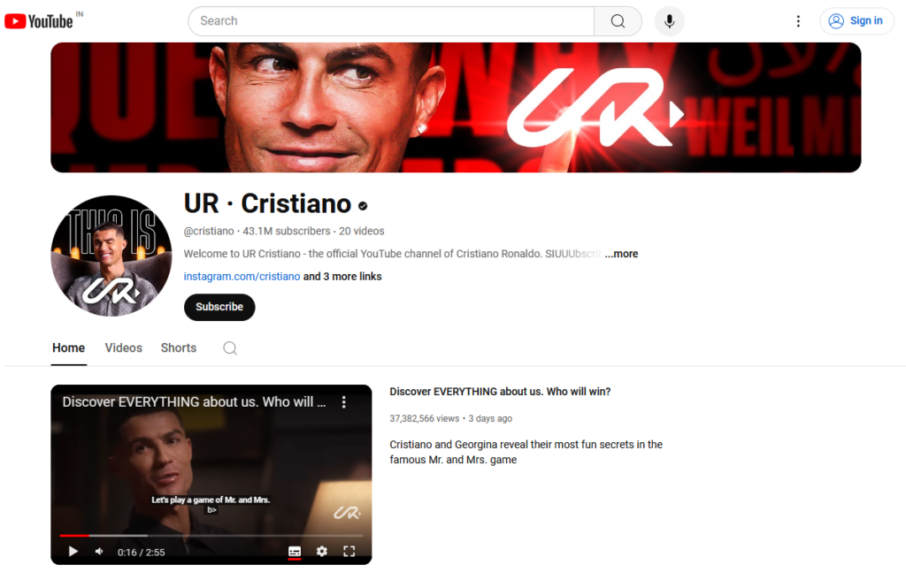 क्रिस्टियानो रोनाल्डो ने लॉन्च किया अपना नया YouTube चैनल 'UR. Cristiano' |Cristiano Ronaldo YouTube Channel 2