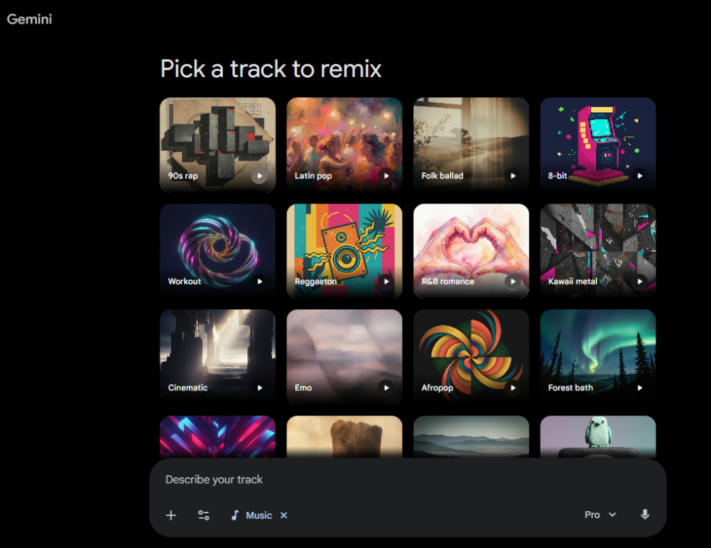Google Gemini Lyria 3 AI Music Generator Dashboard