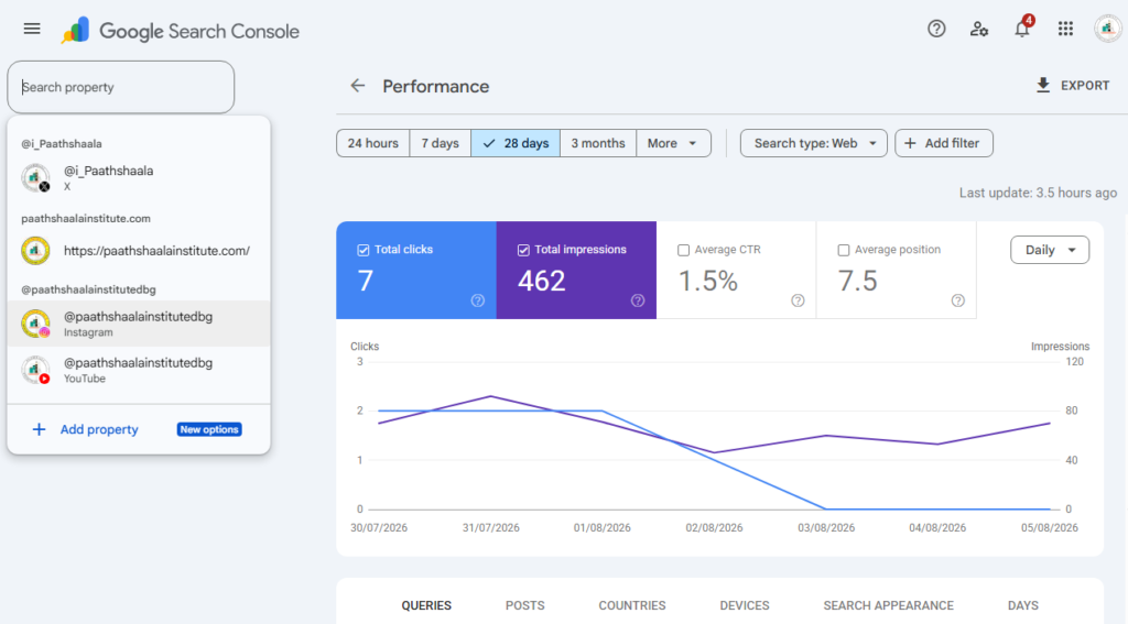Google Search Console Platform Properties