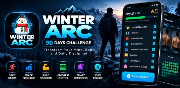 Winter Arc App - 90 Days Challenge Master Your 90-Day Mental & Physical Transformation 1 Winter Arc App - 90 Days Challenge